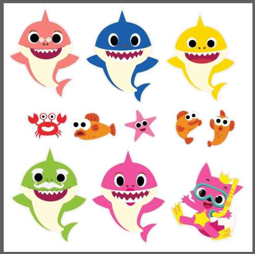 Baby Shark Edible Icing Character Sheet